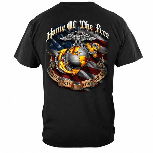 United States Military Marine Corps Soldier Cross Military T-Shirt - back view