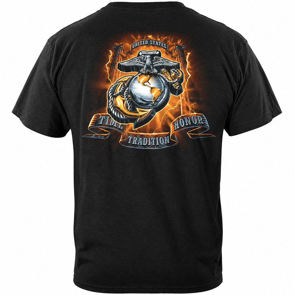 USMC Time Honor Tradition Eagle T-Shirt - Black - back view