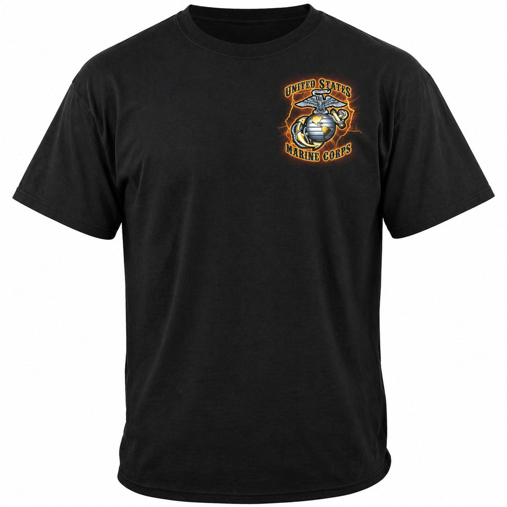 USMC Time Honor Tradition Eagle T-Shirt - Black - front view