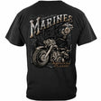 USMC Biker American Classic Vintage Marines T-Shirt - Black - back view