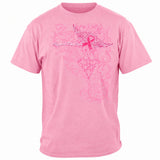 Breast Cancer 'Support the Cure' Soft Pink Ladies T-Shirt - back view