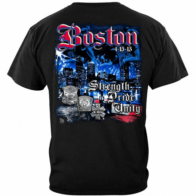 Elite Breed Boston Strong T-Shirt - Black - back view