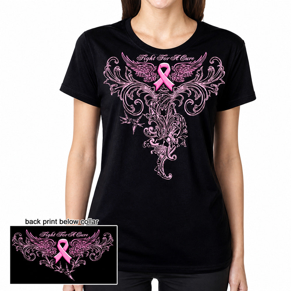 Elite Breed Pink Foil Fight Breast Cancer T-Shirt - back view