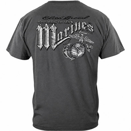 Elite Breed Gray Eagle Marines T-Shirt - Gray - back view