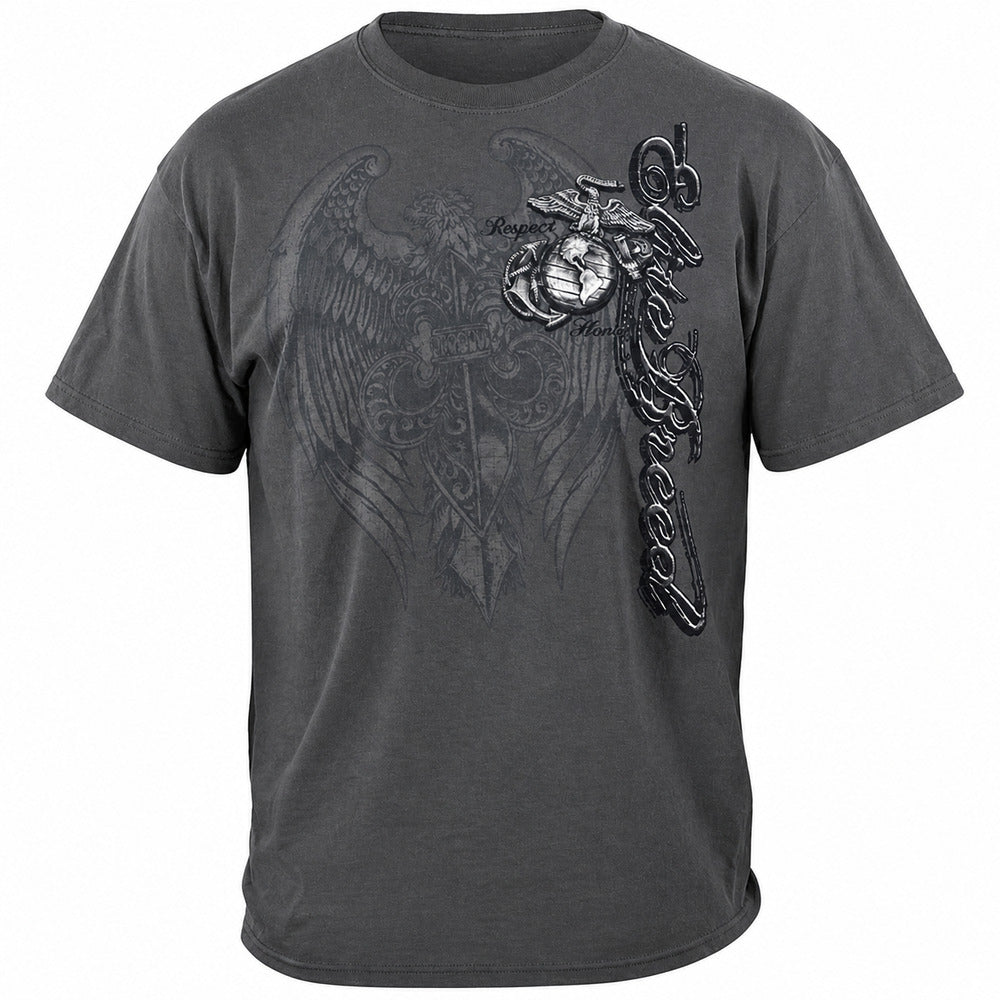 Elite Breed Gray Eagle Marines T-Shirt - Gray - front view
