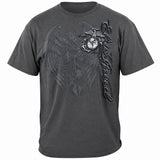Elite Breed Gray Eagle Marines T-Shirt - Gray - front view