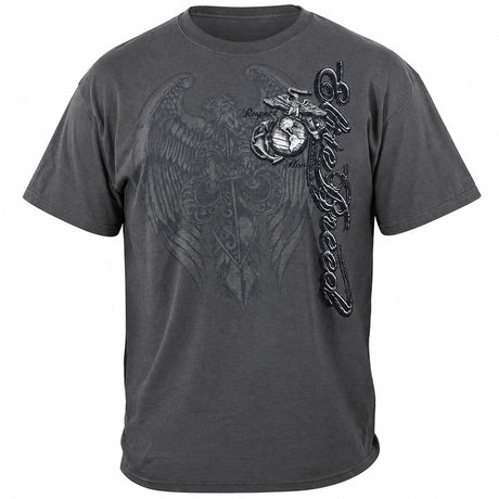 Elite Breed Gray Eagle Marines T-Shirt - Gray - front view