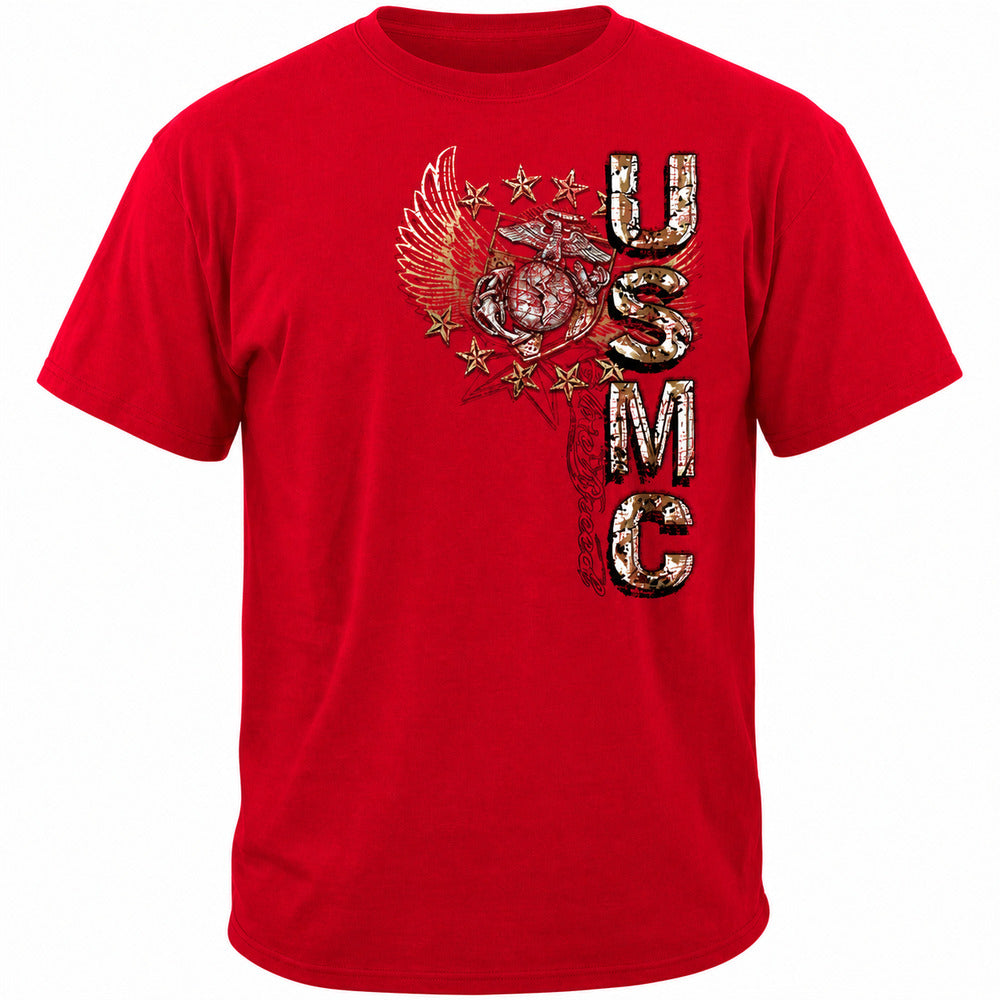 Elite Breed Pride Duty Honor USMC T-Shirt - Red - front view