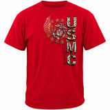 Elite Breed Pride Duty Honor USMC T-Shirt - Red - front view