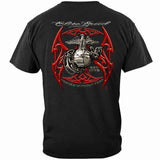 Elite Breed Red Blades Forged Without Fear USMC T-Shirt - Black - back view