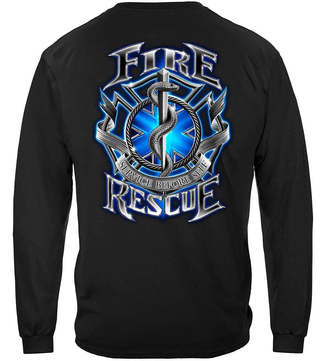 Service Before Self Long Sleeve Fire Rescue T-shirt