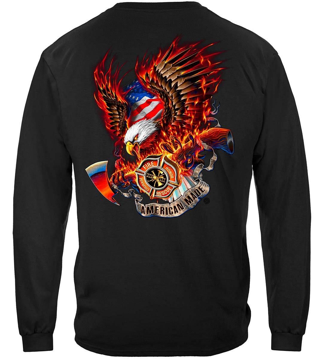 American Made Firefighter T-shirt - Long Sleeve
