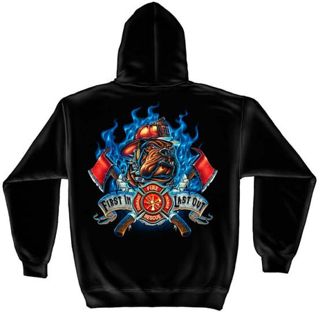 First In Last Out Firefighter Hoodie