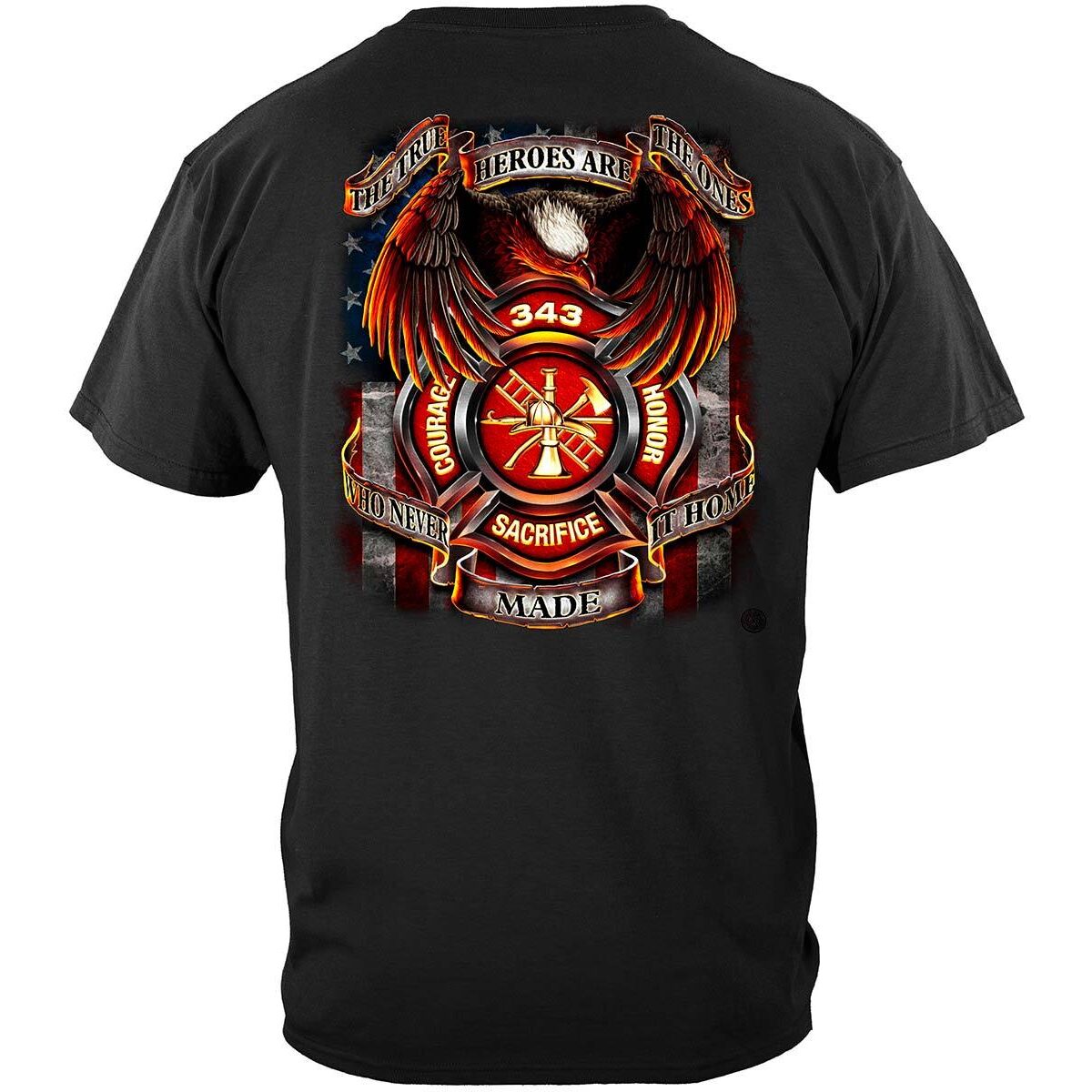 True Hero Honorary Firefighter Black T-Shirt