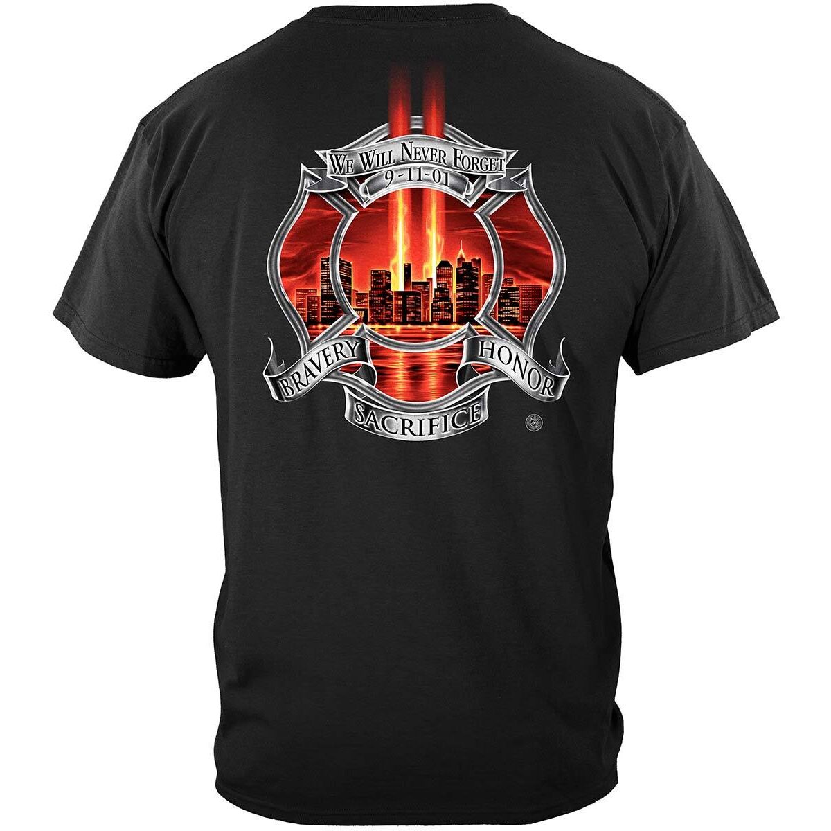 Commemorative 9-11 Never Forget Fire Department T-shirt