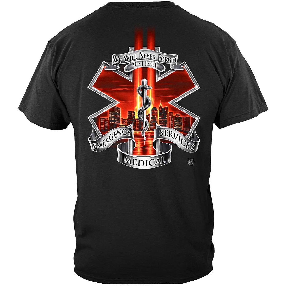 Commemorative 9-11 Never Forget Paramedic T-Shirt