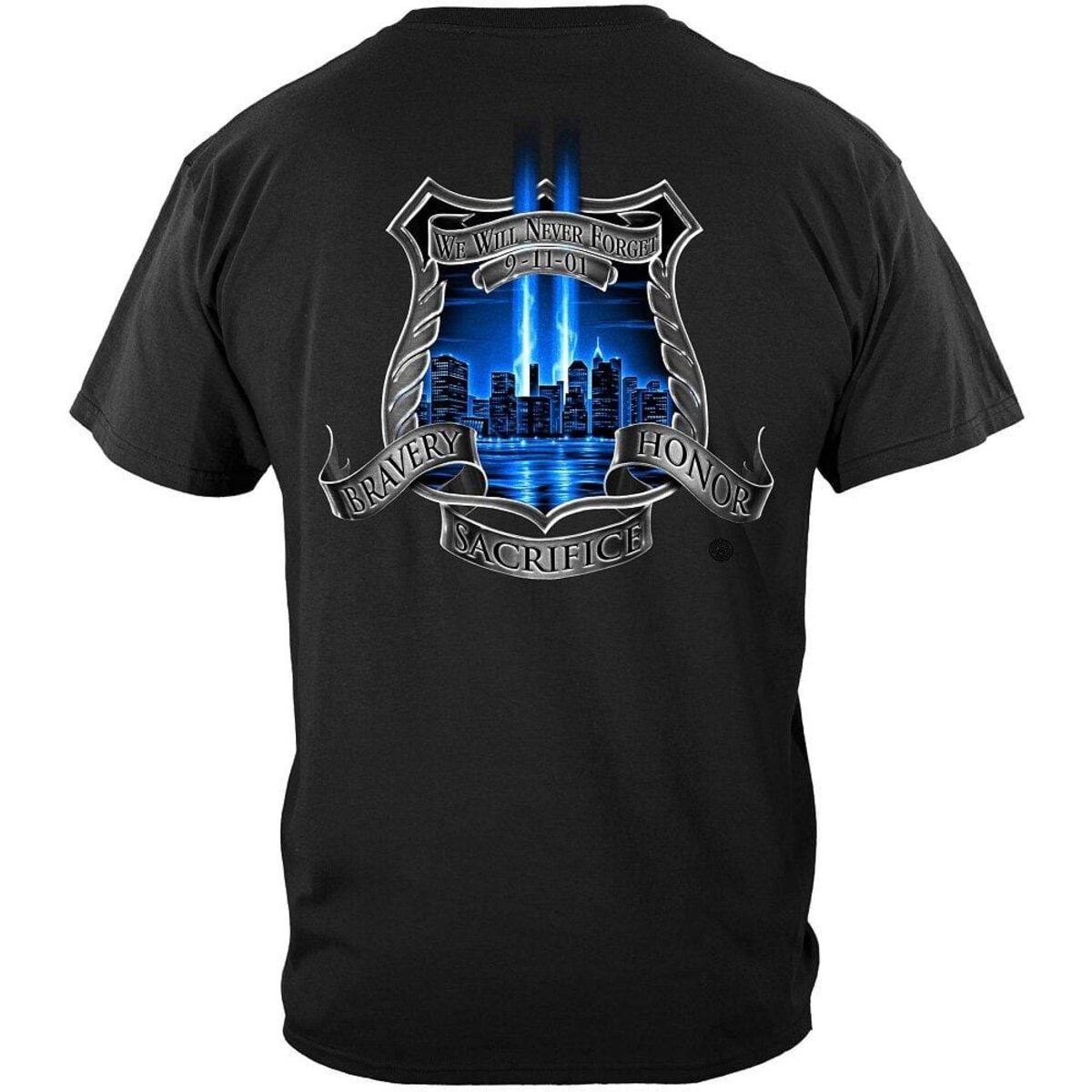 We Will Never Forget Police T-Shirt- Black
