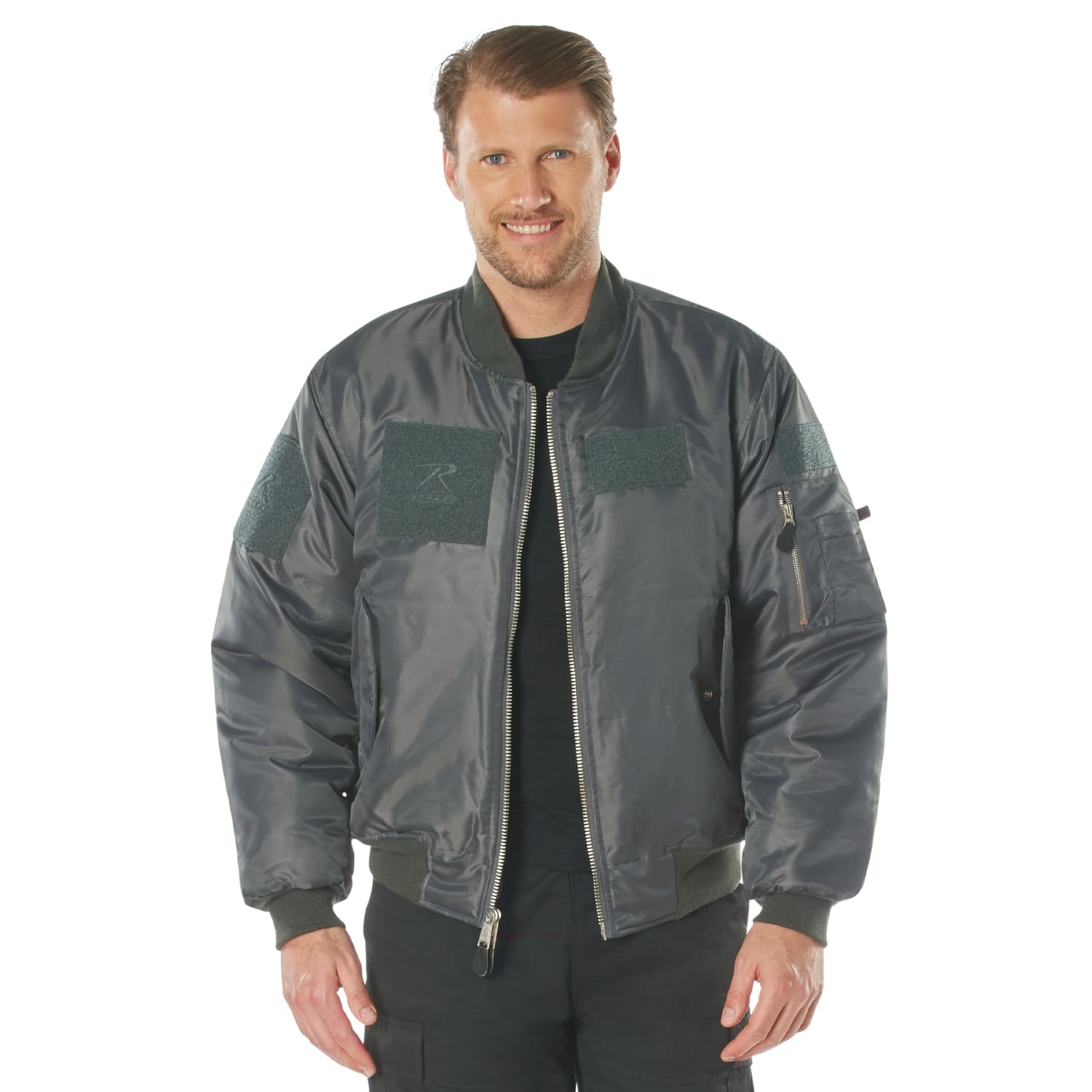 Men's MA-1 Flight Jacket with Removable Patches