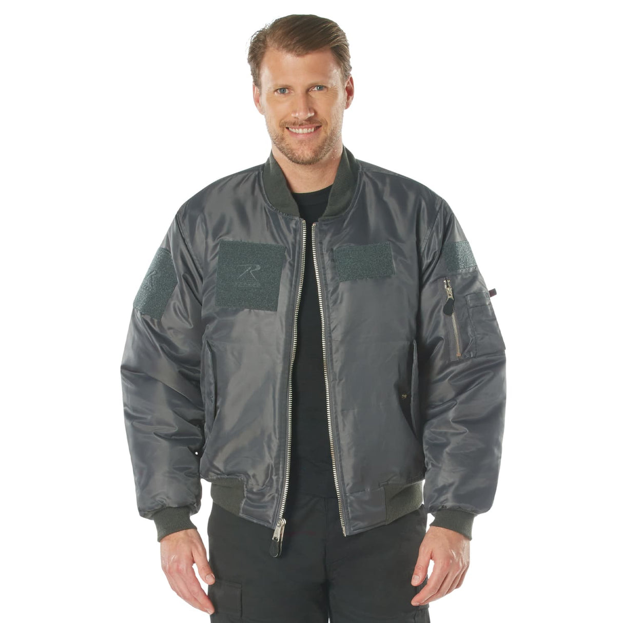 Men's MA-1 Flight Jacket with Removable Patches