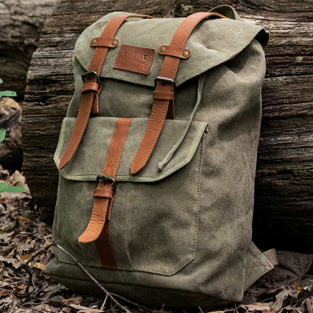 Madridian 17-inch Retro Canvas Backpack