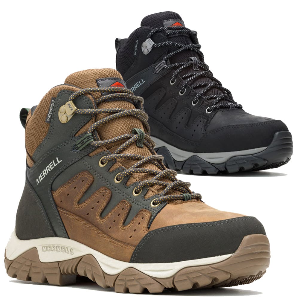 ウメ Wolverine Men`s Overpass 6In Mid WP Composite Toe Brown Work Boot