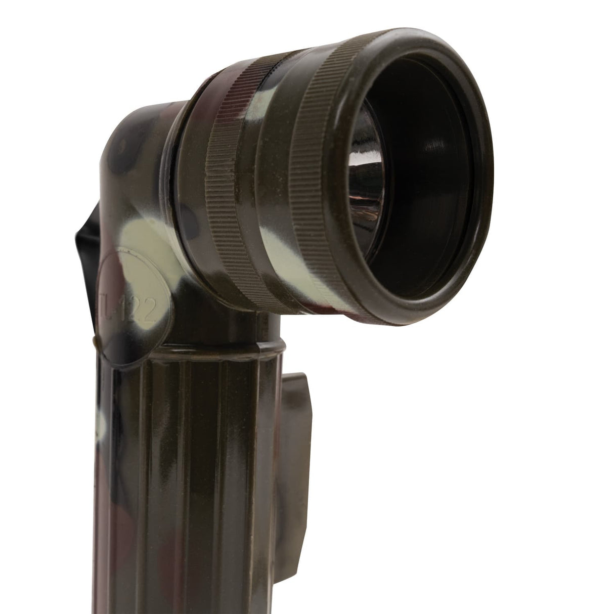 Basic Issue Woodland Camouflage D-Cell Anglehead Military Type Flashlight