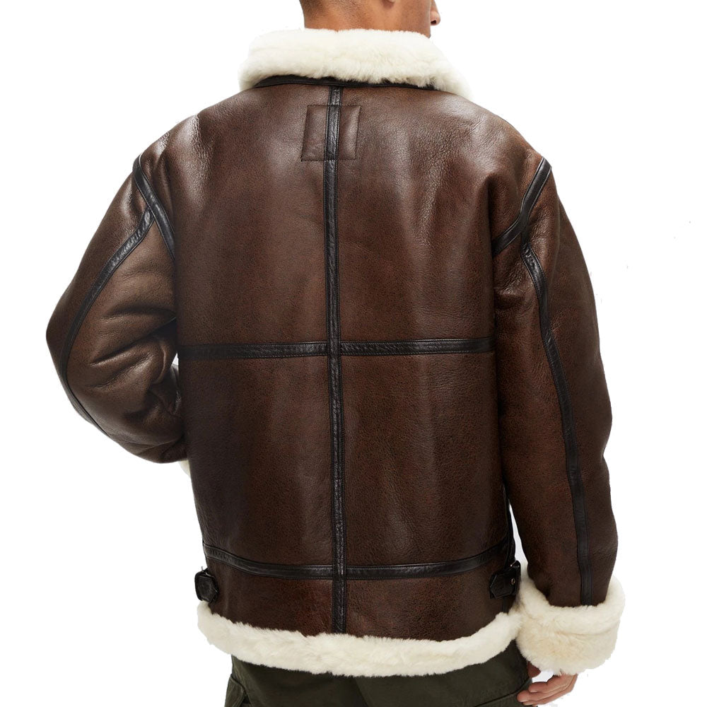 Alpha Industries B-3 Sherpa Leather Bomber Jacket