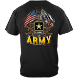 US Army Double Flag T-Shirt - Black