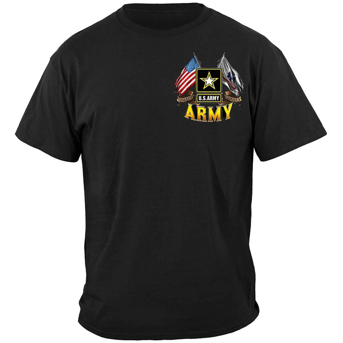 US Army Double Flag T-Shirt - Black