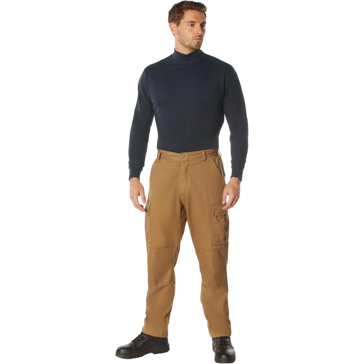 Navy Blue Mock Turtleneck Shirt