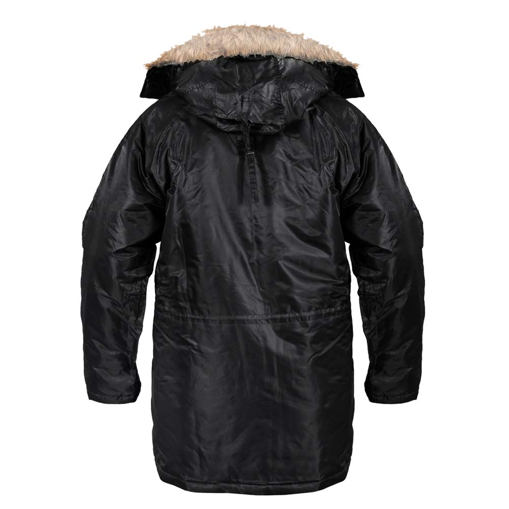 Black Military N3B Style Winter Parka