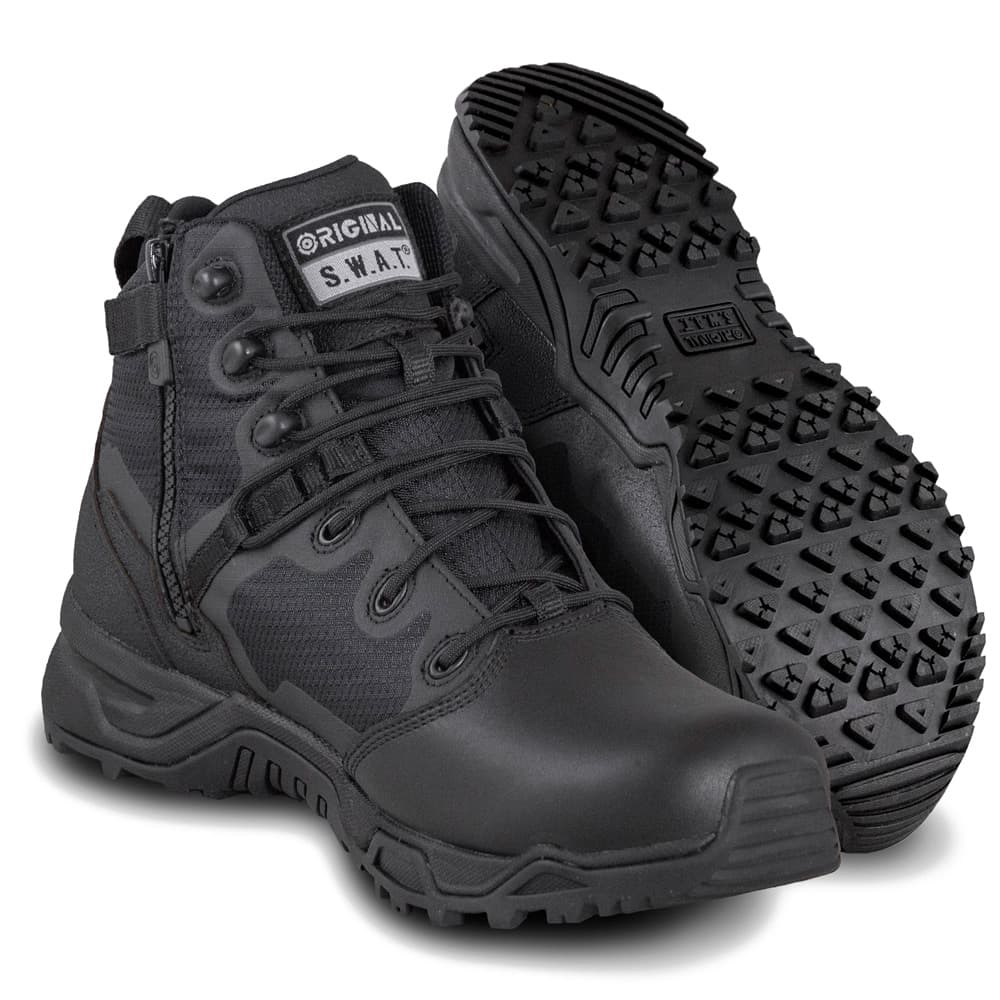 Original S.W.A.T. Alpha Fury 6-inch Polishable Toe Side-Zip Men's Black Tactical Boot