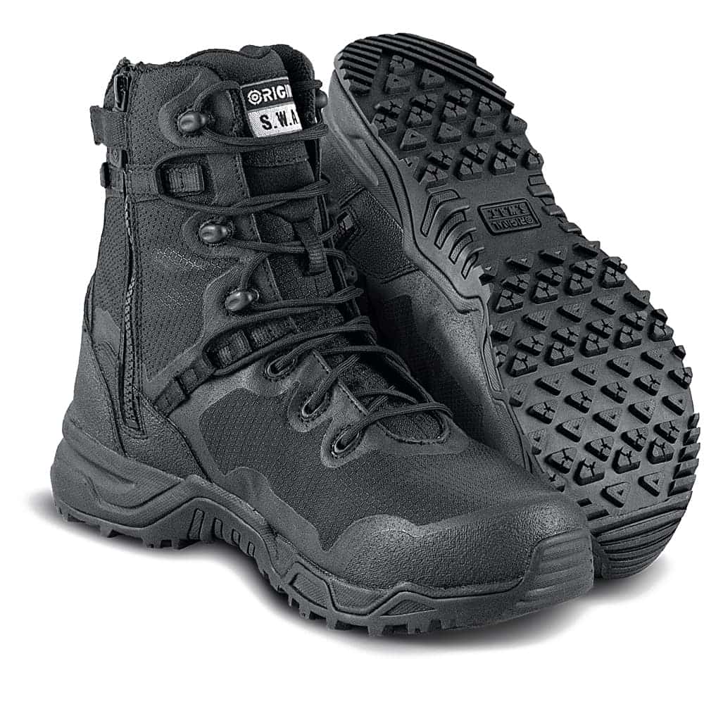 Original S.W.A.T. Alpha Fury 8-inch Side-Zip Safety Toe Men's Black Tactical Boot