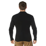 Black Quarter Zip Military Sweater