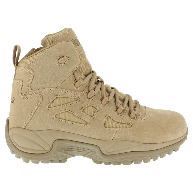 Reebok Mens Rapid Response 6 inch Desert Tan Side Zip Composite Toe Military Boots - RB8694