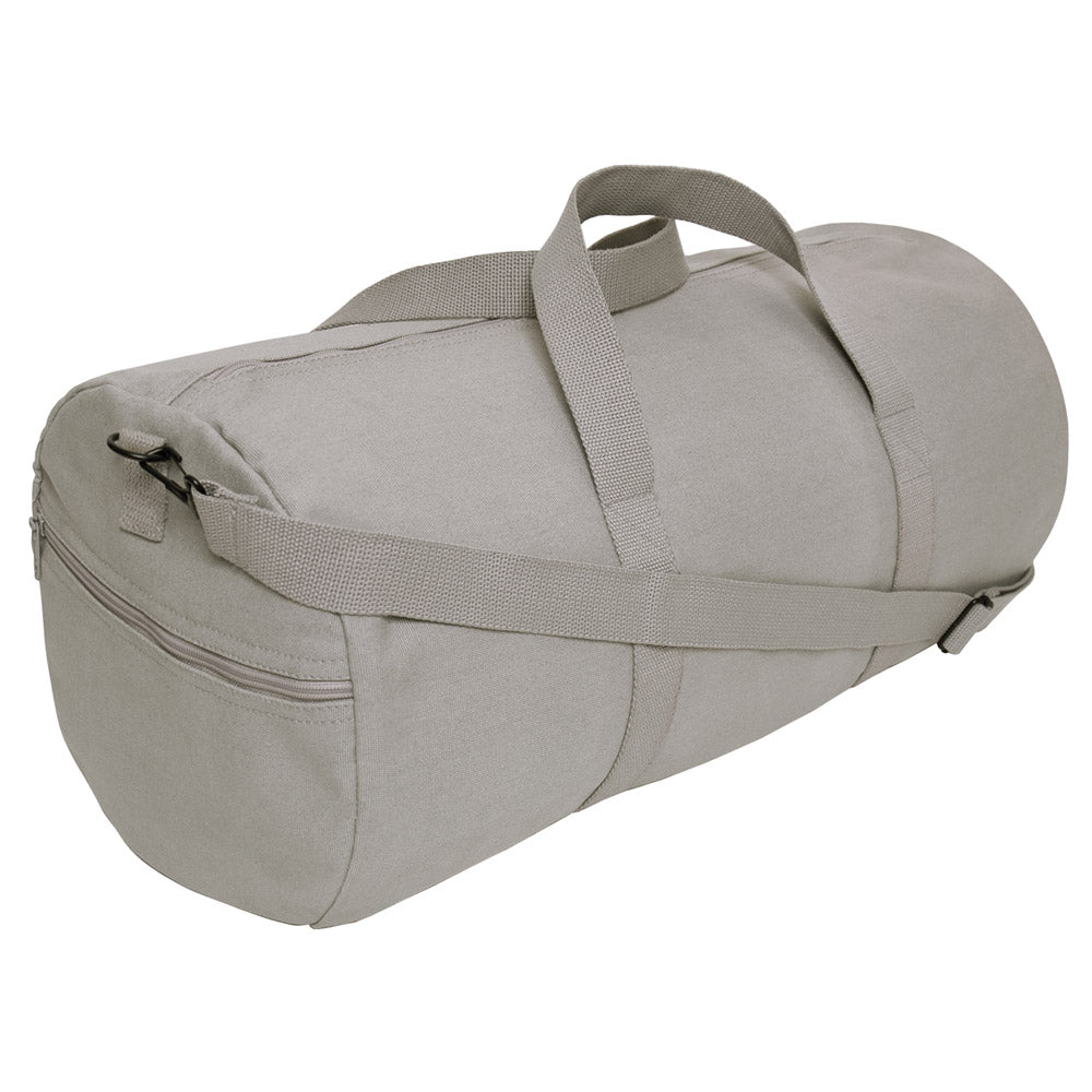 19-Inch Grey Canvas Military Duffle Bag