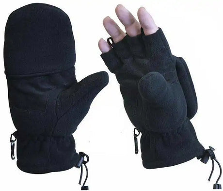 Black Fleece Fingerless Winter Glove Mitten