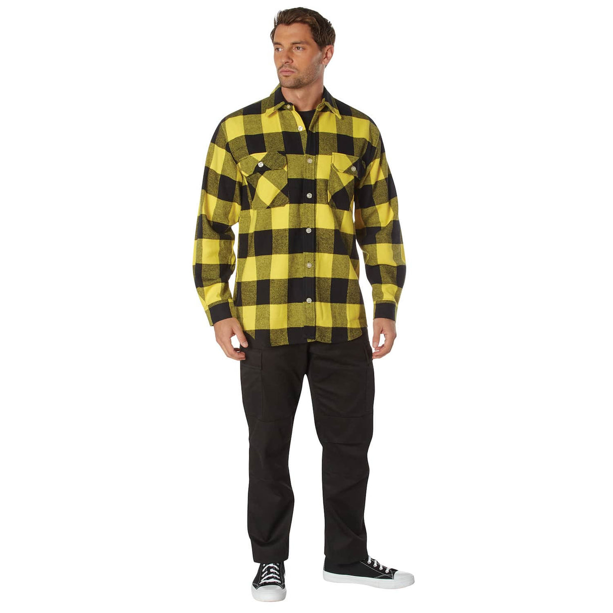 Heavyweight Yellow Buffalo Plaid Flannel Shirt