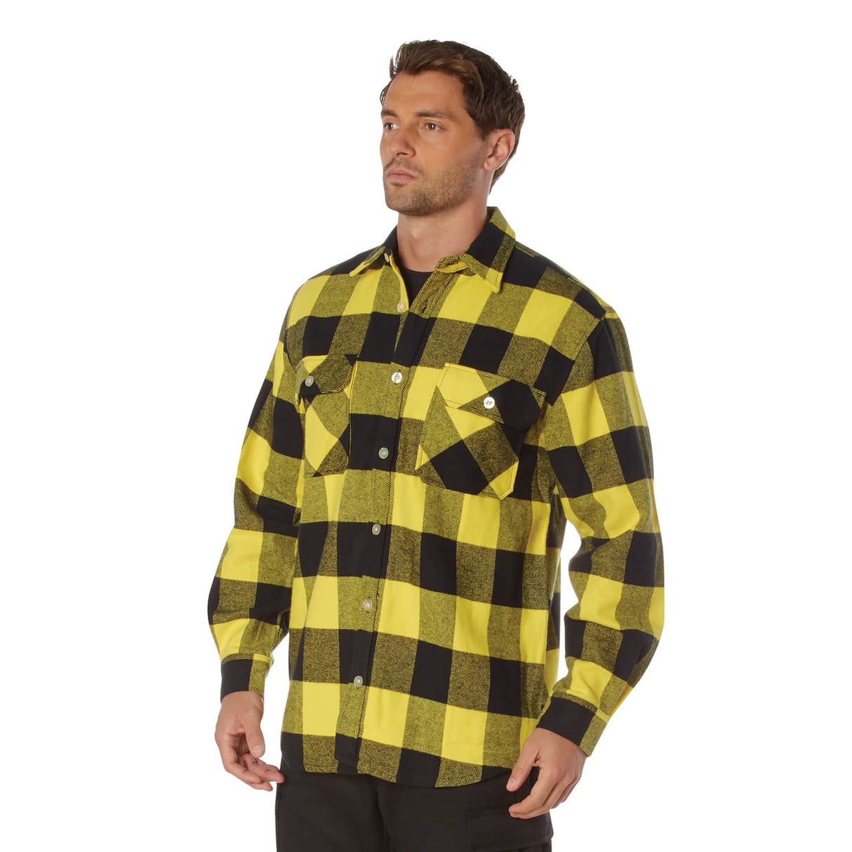 Heavyweight Yellow Buffalo Plaid Flannel Shirt