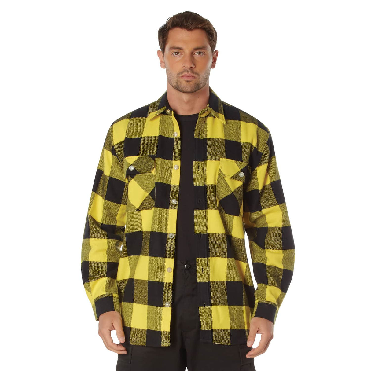 Heavyweight Yellow Buffalo Plaid Flannel Shirt
