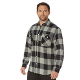 Heavyweight Gray Buffalo Plaid Flannel Shirt
