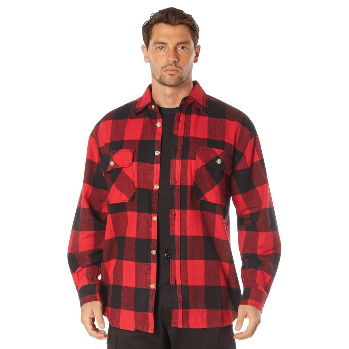 Red Heavyweight Buffalo Plaid Flannel Shirt