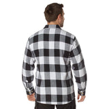 Heavyweight White and Black Buffalo Plaid Flannel Shirt