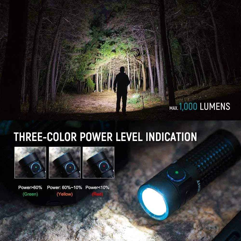 Olight S1R Baton 2.0 Tiny 1000 Lumen Rechargeable Tactical Flashlight