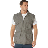 Khaki 2-in-1 Convertible Safari Vest and Jacket
