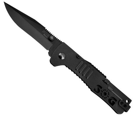 SOG Slim Jim Black Medium Plain Edge Pocket Knife - SJ32-CP