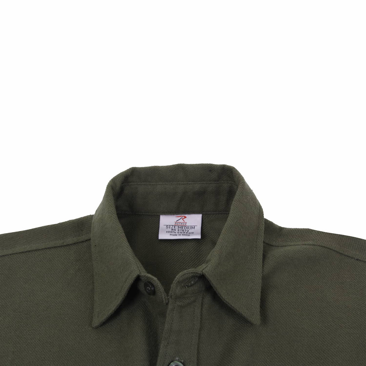 Heavyweight Solid Flannel Button Down Shirt