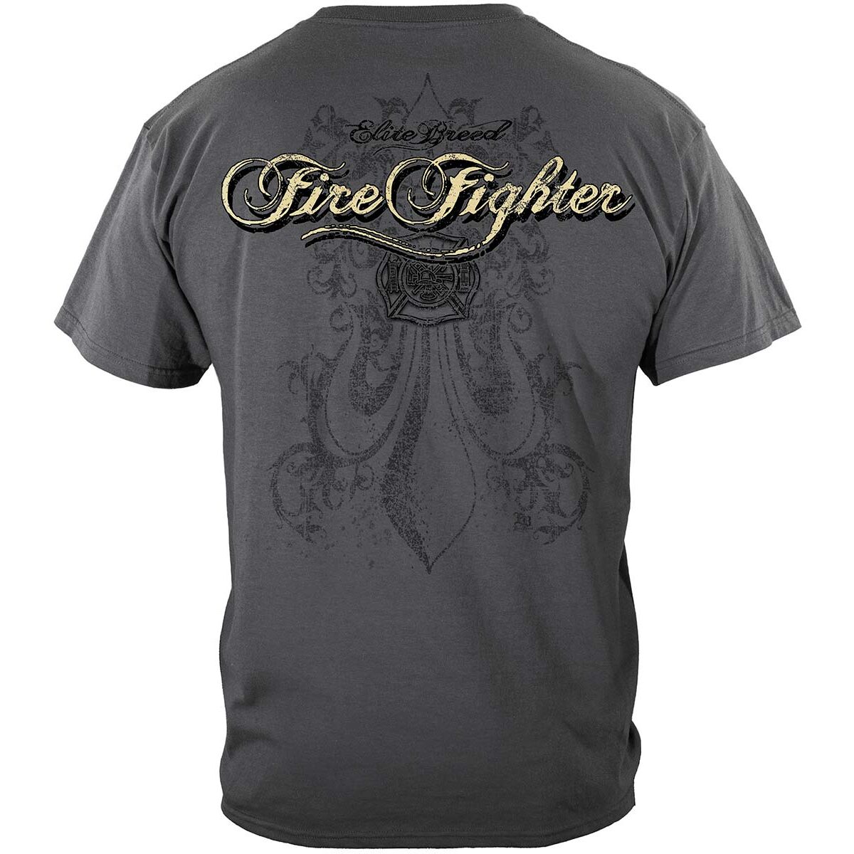 Elite Breed Honor Respect Firefighter T-Shirt - Gray