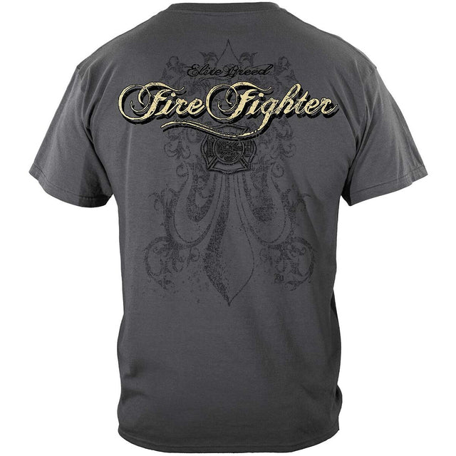 Elite Breed Honor Respect Firefighter T-Shirt - Gray