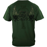 Elite Breed Irish Firefighter T-Shirt - Military Green